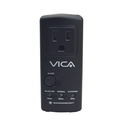 Vica Protector de Voltaje Vp-132, Capacidad de 2500va / 1800w, Certificado Nom, Indicadores Led, 1 Toma, Puerto Rj45, Protección de Retardo de 15 Segundos, 30 Segundos, 3 Minutos, Proporciona
