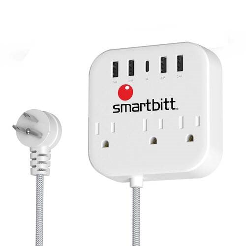 Regleta de Conexión Smartbitt SBSS-B3-5U | 3 Nema 5-15R, 3600J Sobretensión