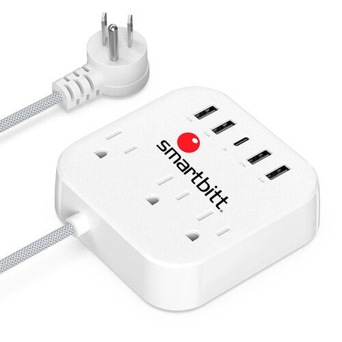 Regleta de Conexión Smartbitt SBSS-B3-5U | 3 Nema 5-15R, 3600J Sobretensión