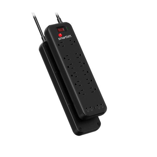 Supresor Smartbitt SBSS-B12-5U | 12 Salidas Nema 5-15R, 4 USB Tipo A, 150J