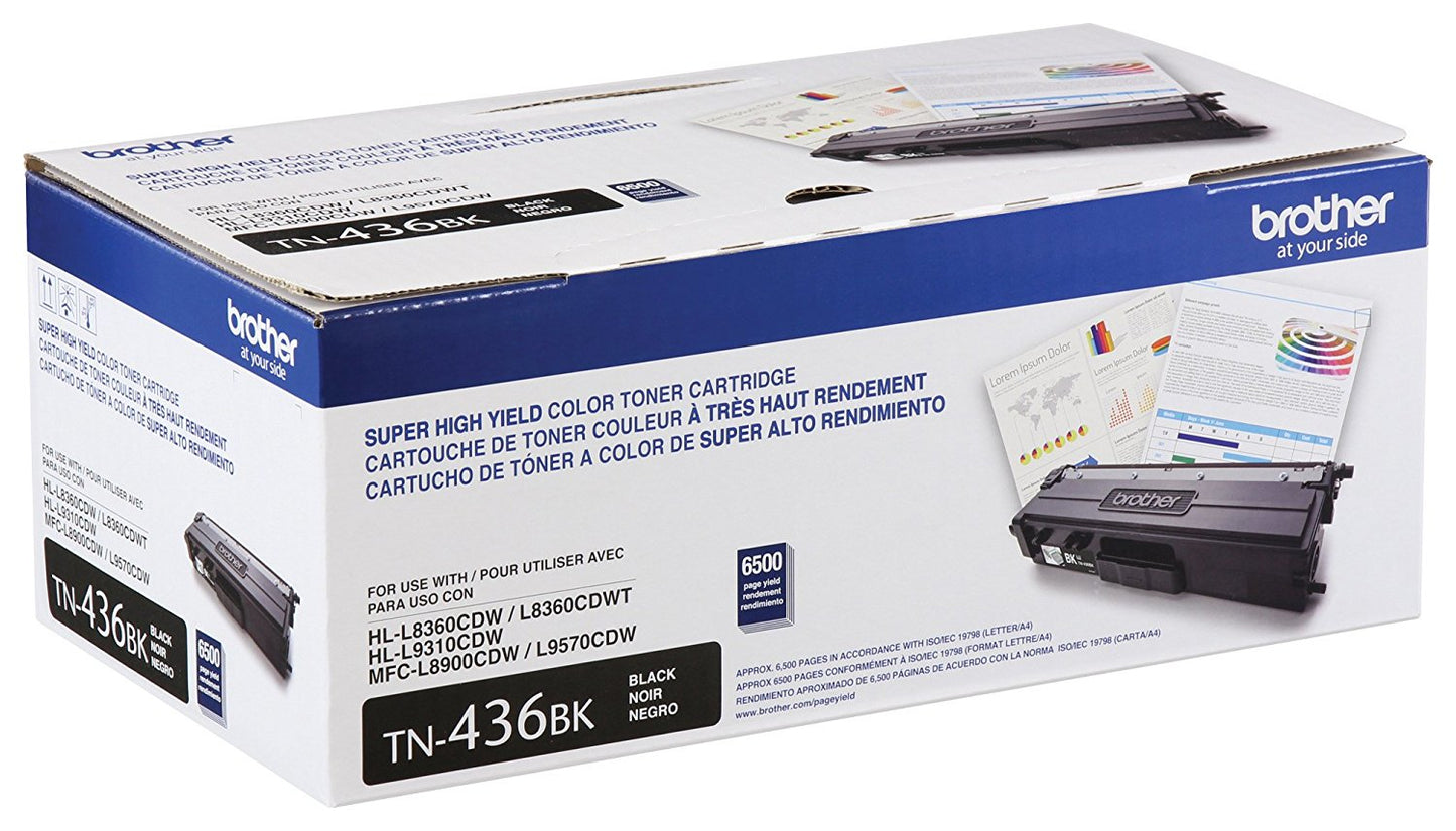Cartucho de Tóner Brother Tn436bk Estándar Rendimiento Láser - Negro - Original - 1 Solamente - Láser - Estándar Rendimiento - 1 Solamente