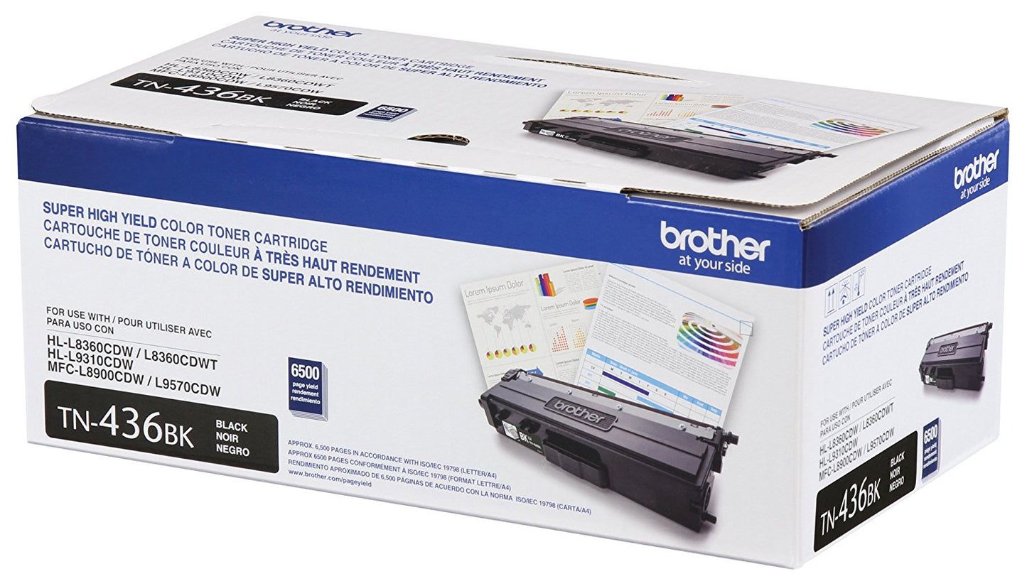 Cartucho de Tóner Brother Tn436bk Estándar Rendimiento Láser - Negro - Original - 1 Solamente - Láser - Estándar Rendimiento - 1 Solamente