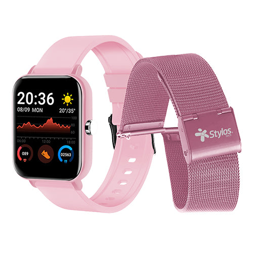 Reloj Inteligente Xzeal STASWM3CP | Monitor de Ritmo Cardiaco, Podómetro, Rosa