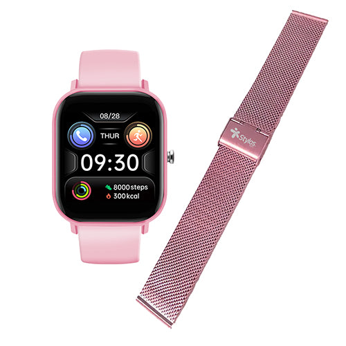Reloj Inteligente Xzeal STASWM3CP | Monitor de Ritmo Cardiaco, Podómetro, Rosa