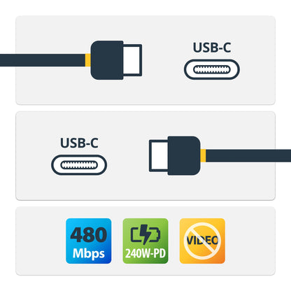 Cable USB-C StarTech.com USB2EPR2M | 2m, 240W Power Delivery