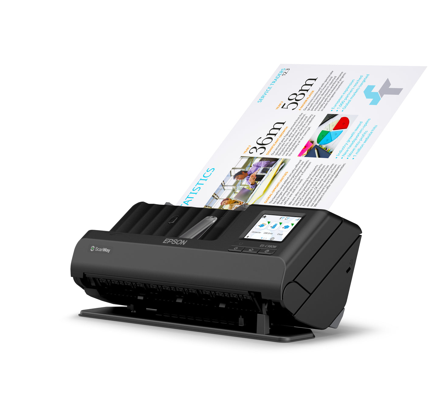Escáner Epson Workforce ES-C380W | 600 DPI, 30 PPM Portátil