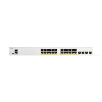 Cisco Switch Catalyst 1200, 24 Puertos Gigabit Ethernet, Poe+ con 195w Totales, 4 Puertos Sfp (4x1g), Incluye Cable Cab-16awg-ac, el Smartnet Se Adquieren Por Separado.