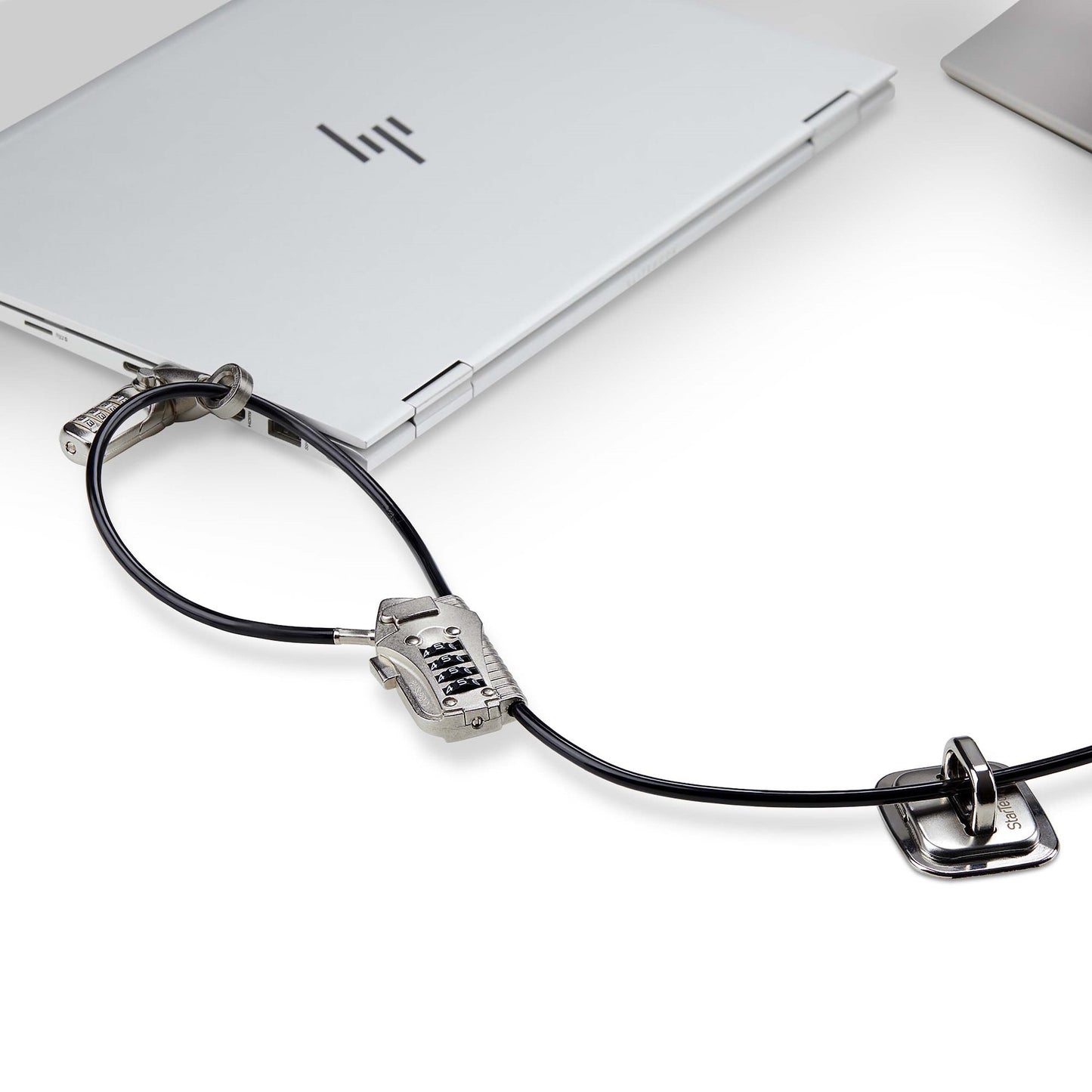 Startech.com Juego de Candado para Computadora y Periféricos - Cable de 3m de Acero - Candado Antirrobo - K-SLOT - para 3 Dispositivos - 2.99m Cable - Reiniciable - 4-dígitos - Cerradura de