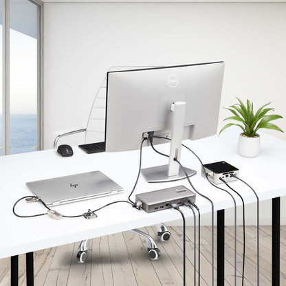 Startech.com Juego de Candado para Computadora y Periféricos - Cable de 3m de Acero - Candado Antirrobo - K-SLOT - para 3 Dispositivos - 2.99m Cable - Reiniciable - 4-dígitos - Cerradura de