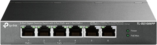 Conmutador TP-Link TL-SG1006PP | 6 Puertos Gigabit, 71.46W PoE