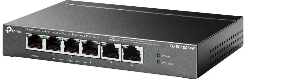 Conmutador TP-Link TL-SG1006PP | 6 Puertos Gigabit, 71.46W PoE