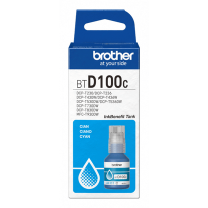 Botella de Recarga de Tinta Brother Btd100c - Azul Ciánico - Inyección de Tinta - 48,8 Ml