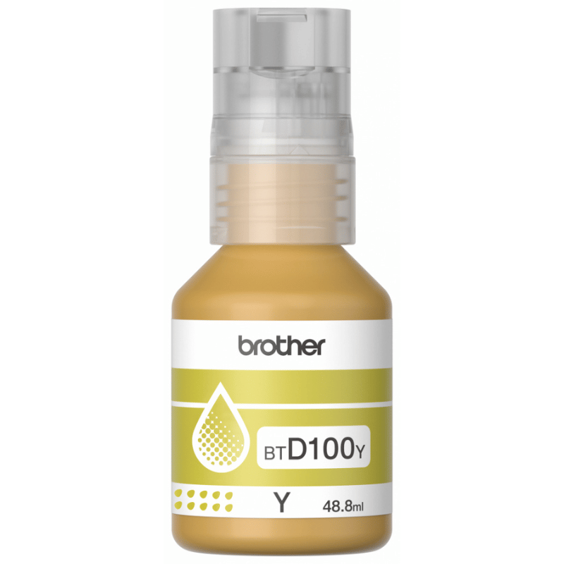 Botella de Recarga de Tinta Brother Btd100y - Amarillo - Inyección de Tinta