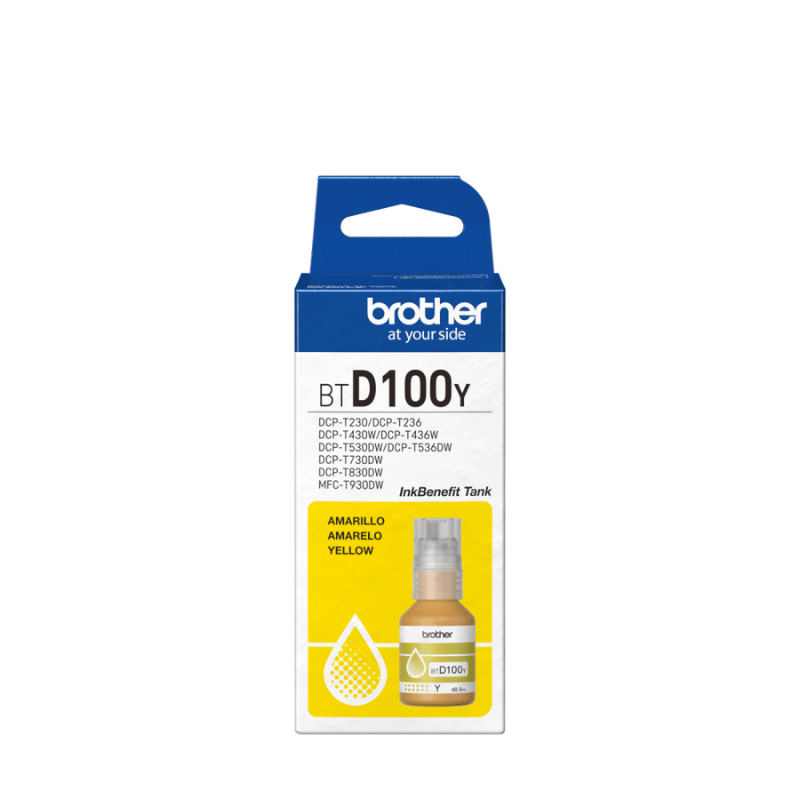Botella de Recarga de Tinta Brother Btd100y - Amarillo - Inyección de Tinta