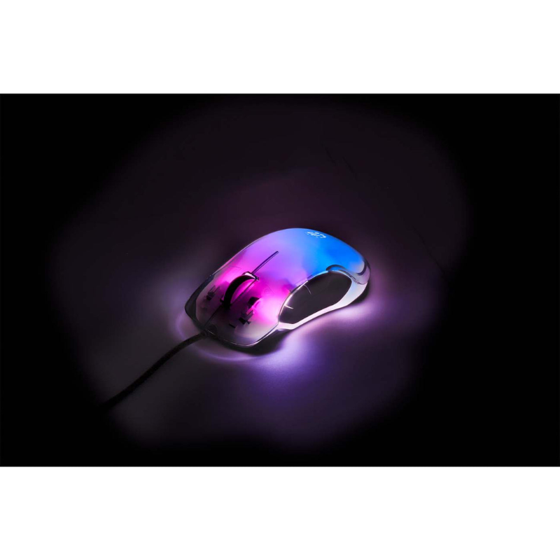 Manhattan Tama?o Completo Mouse - USB Tipo a - Óptico - 5 Botón(es) - Transparente - Cable - 12800 Dpi - Rueda de Desplazamiento - Diestro