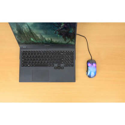 Manhattan Tama?o Completo Mouse - USB Tipo a - Óptico - 5 Botón(es) - Transparente - Cable - 12800 Dpi - Rueda de Desplazamiento - Diestro