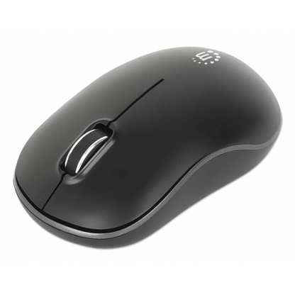 Manhattan Mw3075 Tama?o Completo Mouse - Radiofrecuencia - USB Tipo a - Óptico - 3 Botón(es) - Negro - Inalámbrico - 10m - 2.40GHZ - 1200 Dpi - Rueda de Desplazamiento - Simétrico - 1 X Aa Battery