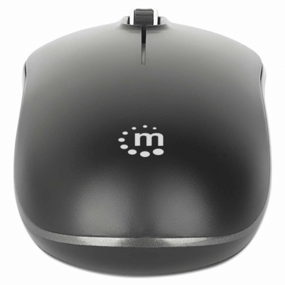 Manhattan Mw3075 Tama?o Completo Mouse - Radiofrecuencia - USB Tipo a - Óptico - 3 Botón(es) - Negro - Inalámbrico - 10m - 2.40GHZ - 1200 Dpi - Rueda de Desplazamiento - Simétrico - 1 X Aa Battery