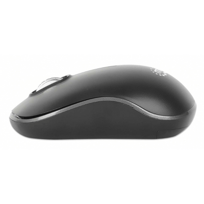 Manhattan Mw3075 Tama?o Completo Mouse - Radiofrecuencia - USB Tipo a - Óptico - 3 Botón(es) - Negro - Inalámbrico - 10m - 2.40GHZ - 1200 Dpi - Rueda de Desplazamiento - Simétrico - 1 X Aa Battery