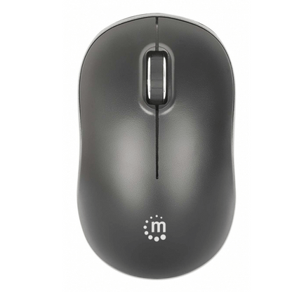 Manhattan Mw3075 Tama?o Completo Mouse - Radiofrecuencia - USB Tipo a - Óptico - 3 Botón(es) - Negro - Inalámbrico - 10m - 2.40GHZ - 1200 Dpi - Rueda de Desplazamiento - Simétrico - 1 X Aa Battery