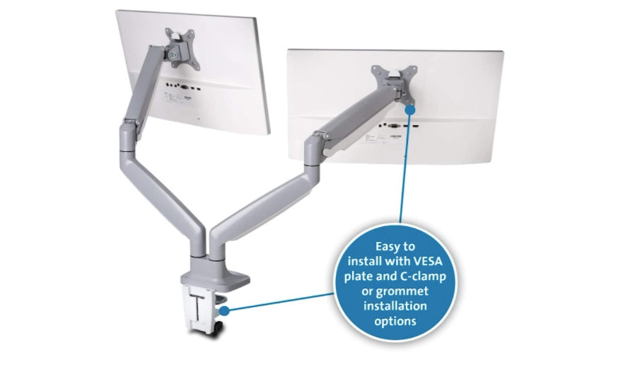Brazo de Montaje para Monitor Kensington K55471WW | Altura Ajustable, Soporta 2 Pantallas hasta 17.96kg