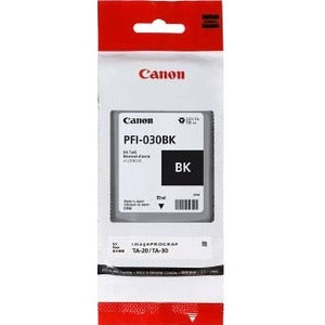 Cartucho Inkjet Canon PFI-030 Bk | Pigment Black 55ml, Compatible con Ta20 y Ta30