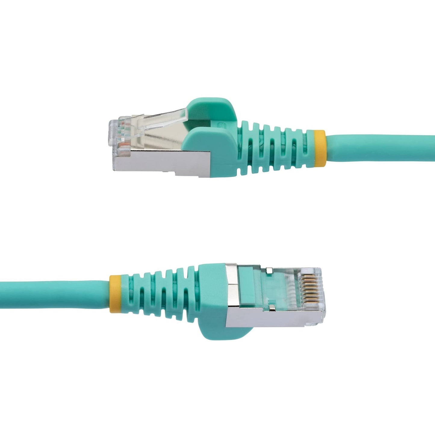 Cable de Red StarTech.com NLAQ-4F-CAT6A-PATCH | 1.2m, CAT6A Aguamarina