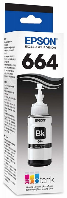 Kit de Relleno de Tinta Epson T664120-AL | Negro, 70 Ml Inyección de Tinta