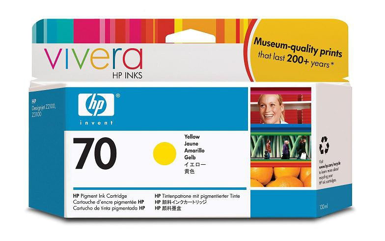 Tinta HP 70 C9454A | Amarillo, 130ml para Impresoras de Amplio Formato