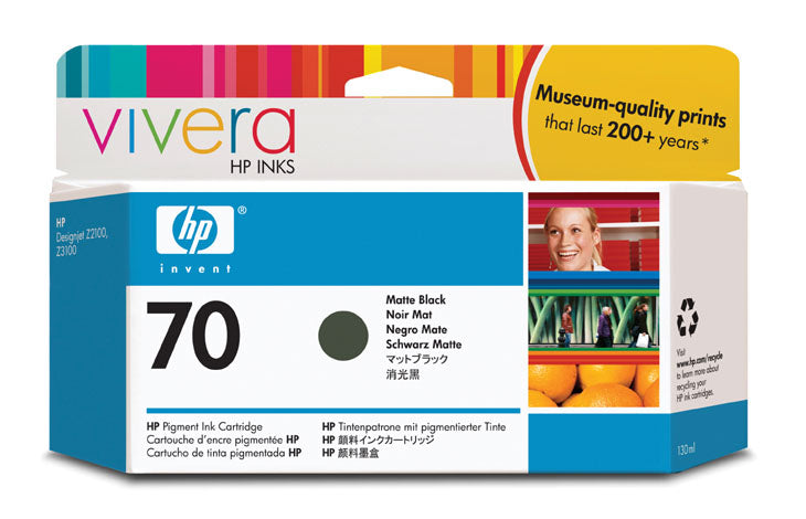 Tinta HP 70 C9448A | Negro Matte 130ml, Amplio Formato