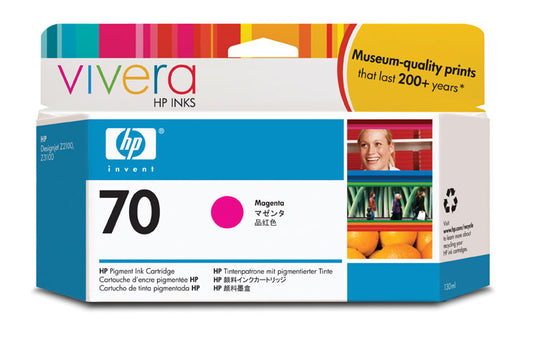 Tinta HP 70 C9453A | Pigmento Magenta 130ml, Amplio Formato