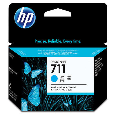 Cartucho de Tinta HP 711 CZ134A | Azul Ciánico, Empaque Múltiple 3/Paq