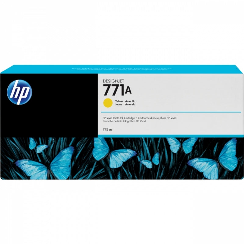 Cartucho de Tinta Hp 771a (b6y18a) Inyección de Tinta - Amarillo - Original - Empaque Unitario - 1 Solamente - Inyección de Tinta