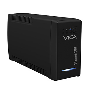Vica Stamina 500, NO-BREAK con Regulador Integrado, Capacidad de 500 Va / 300 W, Certificado Nom, 4 Tomas Reguladas y Respaldadas y 4 con Supresor de Picos, Indicadores Led, 3 Años de Garantía en