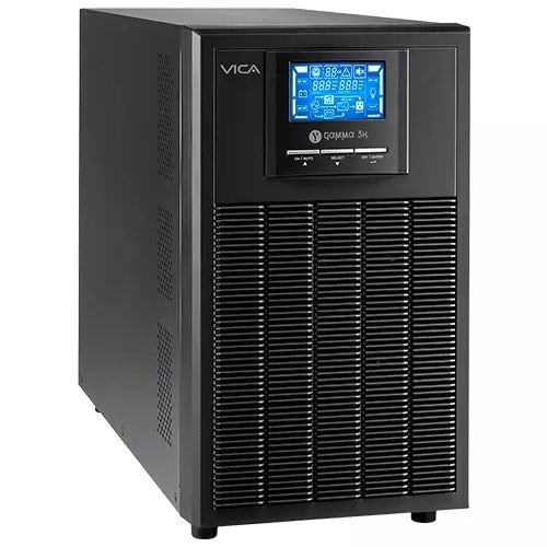 Vica Ups Online Gamma 3k Monofásico, Capacidad 3000va / 2700w, Diseño Torre, Pantalla Lcd, Software de Monitoreo, 4 Tomas con Supresor de Picos, Reguladas y Respaldadas 5-15/20r, Clavija Nema L5-30p,