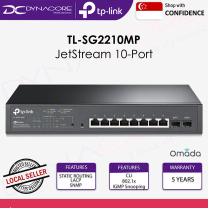 Switch TP-Link SG2210MP | 10 Puertos Gigabit, Gestión Inteligente