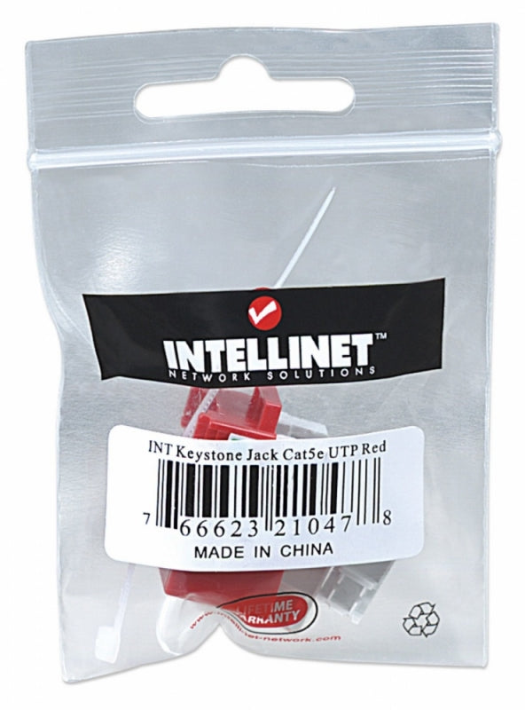 Conector Keystone Intellinet 210478 | Cat 5e, Color Rojo