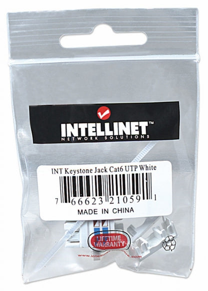 Jack RJ45 Cat6 Keystone Intellinet 210591 | Impacto, Blanco