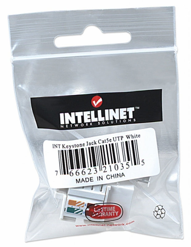 Jack RJ45 Intellinet 210355 | Keystone Cat5e, Impacto Blanco