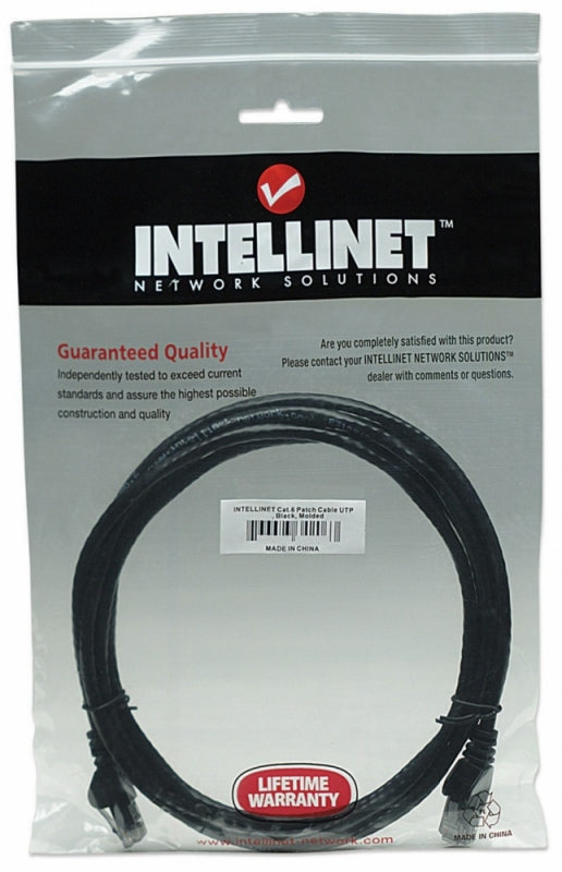 Intellinet Cable Patch Cat 6, 2.0m( 7.0f) Utp Negr - Cable For Conmutador, Módem, Router, Panel de Conexión, Enchufe de Pared, Dispositivo de Red - 1gbit/s - Cable de Conexión - Unshielded Twisted