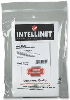 Tapa de Pared Intellinet 163293 | Placa 2 Puertos, Color Blanco