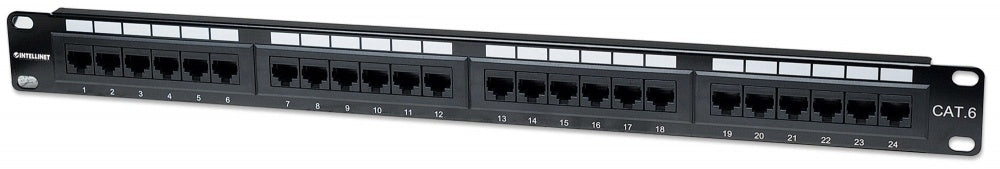 Panel de Parcheo Intellinet 520959 | 24 Puertos RJ-45, Montaje Rack 19" 1U