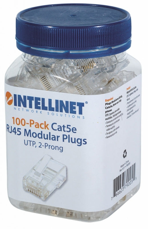 Intellinet Plug Rj45 Cat 5e Utp Multifilar 100 Pzas - Intellinet Plug Rj45 Cat 5e Utp Multifilar 100 Pzas