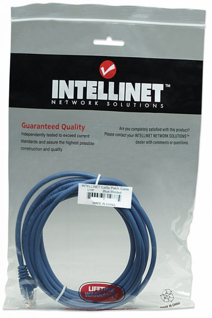 Intellinet Cable de Red Patch Cat5e Rj45 1.0m (3 Ft.)azul - Extremo Secundario: 1 X RJ-45 Network - Male - 1gbit/s - Cable de Conexión - Oro Contacto Chapado - Azul