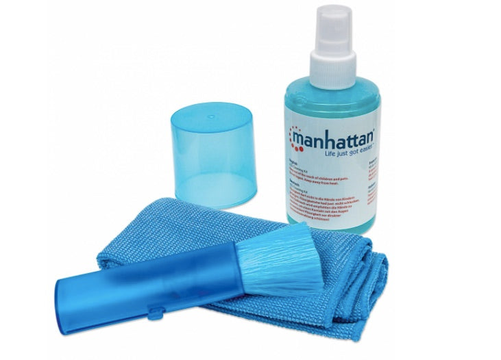 Kit de Limpieza de Pantallas LCD con Brocha y Paño de Micro Fibra - Manhattan Kit de Limpieza para LCD