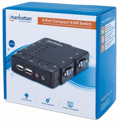 KVM Switch Intellinet 151269 | 4 Computadoras, Resolución 1600x900