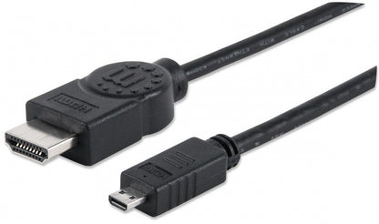 Manhattan Cable HDMI 1.4 M-MICRO 2m+ethernet - Cable For Dispositivo de Audio/vídeo, Tv, Reproductor Blu-ray, Consola de Juegos, Computadora de Escritorio, Pc - 10.2gbit/s - Admite Hasta3840 X 2160 -