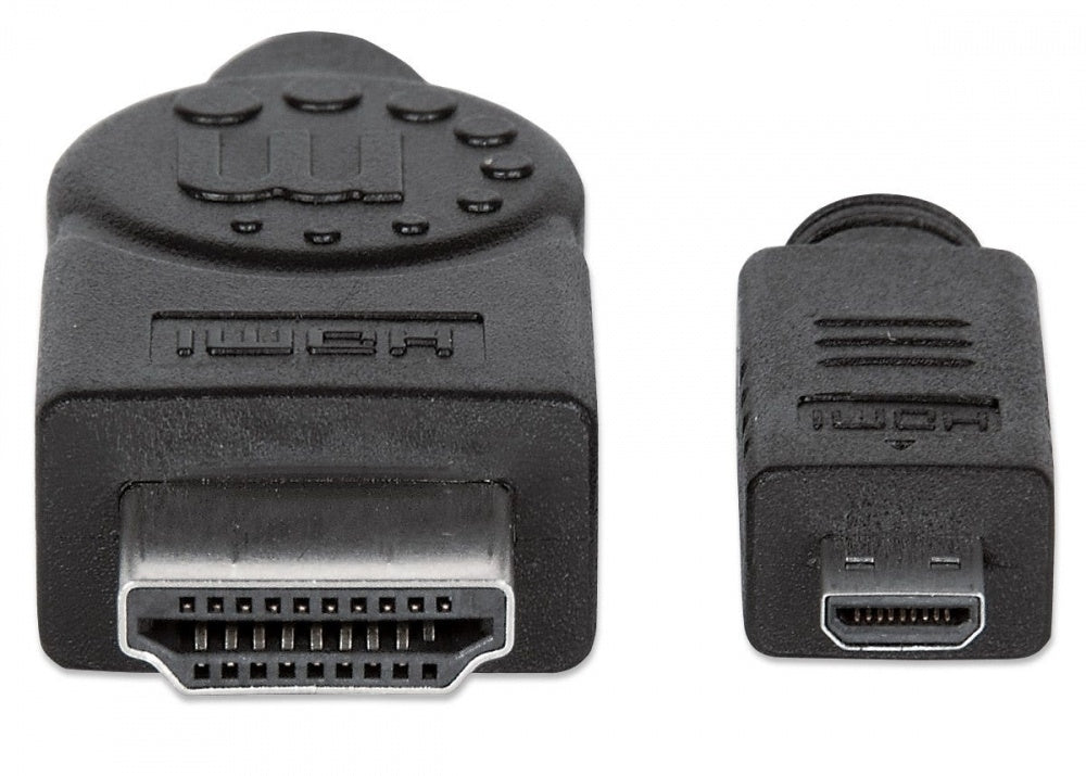 Manhattan Cable HDMI 1.4 M-MICRO 2m+ethernet - Cable For Dispositivo de Audio/vídeo, Tv, Reproductor Blu-ray, Consola de Juegos, Computadora de Escritorio, Pc - 10.2gbit/s - Admite Hasta3840 X 2160 -