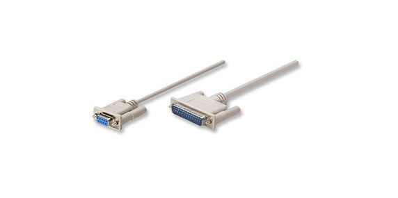 Cable Null Modem Intellinet 314770 | DB9H-DB25M, Apantallado 1.8m
