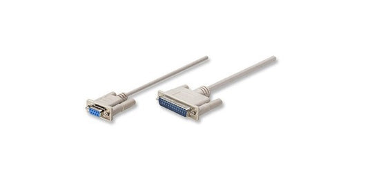 Cable Null Modem Intellinet 314770 | DB9H-DB25M, Apantallado 1.8m